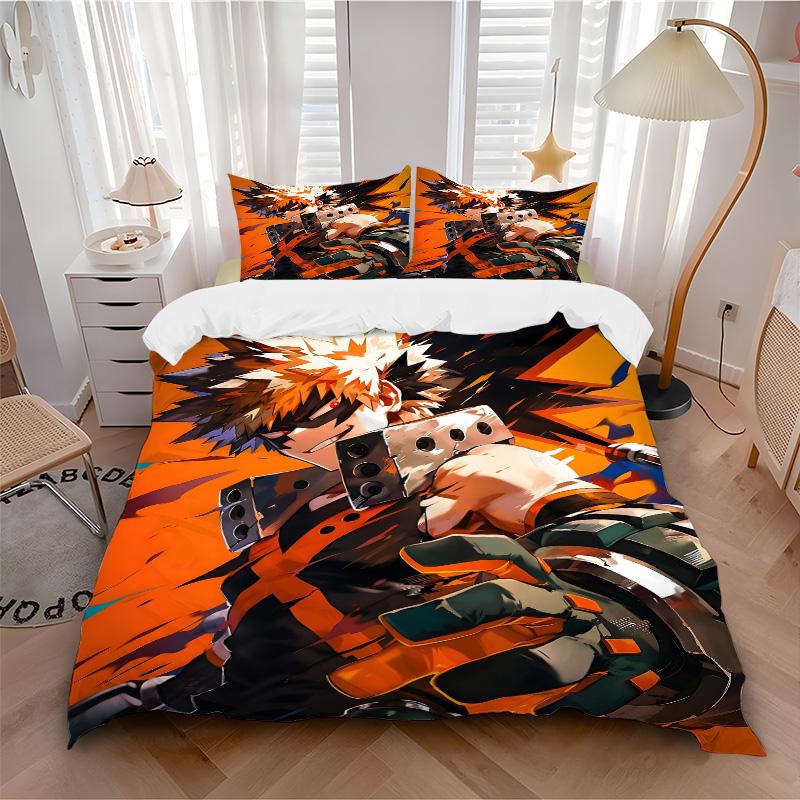 Anime Battle Print 3Pcs Bedding Setduvet Cover With 2 Bedropillowcase Home Birthday Gift