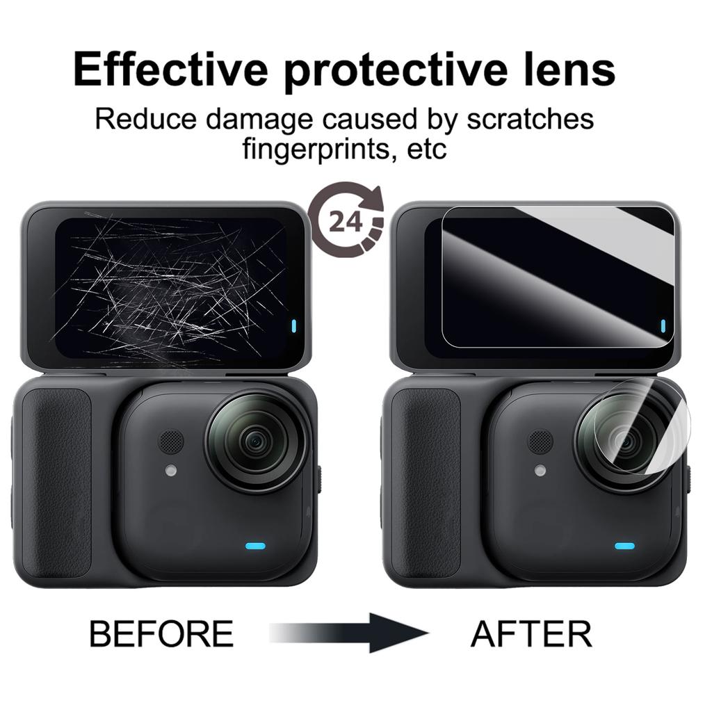 For Insta360Go Ultra Cameras Screen Protectors For Insta360 Go Ultra Screen Tempered Glass + Lens Soft Hydrogel Films Cover