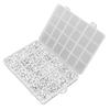 1200pcs Perles Lettres Alphabet Acrylique Police Anglaise Transparente Perle Lettre Ronde DIY avec Câble Élastique 0.8 Blanc