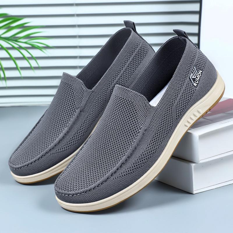 Men's Casual Fly-Knit Slip-On Mesh Shoes - Breathable and Odor-Resistant