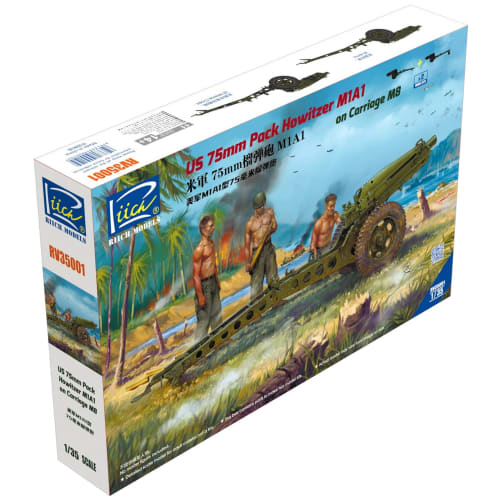 

Rich Model 1/35 Scale American 75mm Howitzer M1A1 Packhauser M8 Mount with Two Guns (RV35001) Plastic Model Kit RC35001 (Cannon)