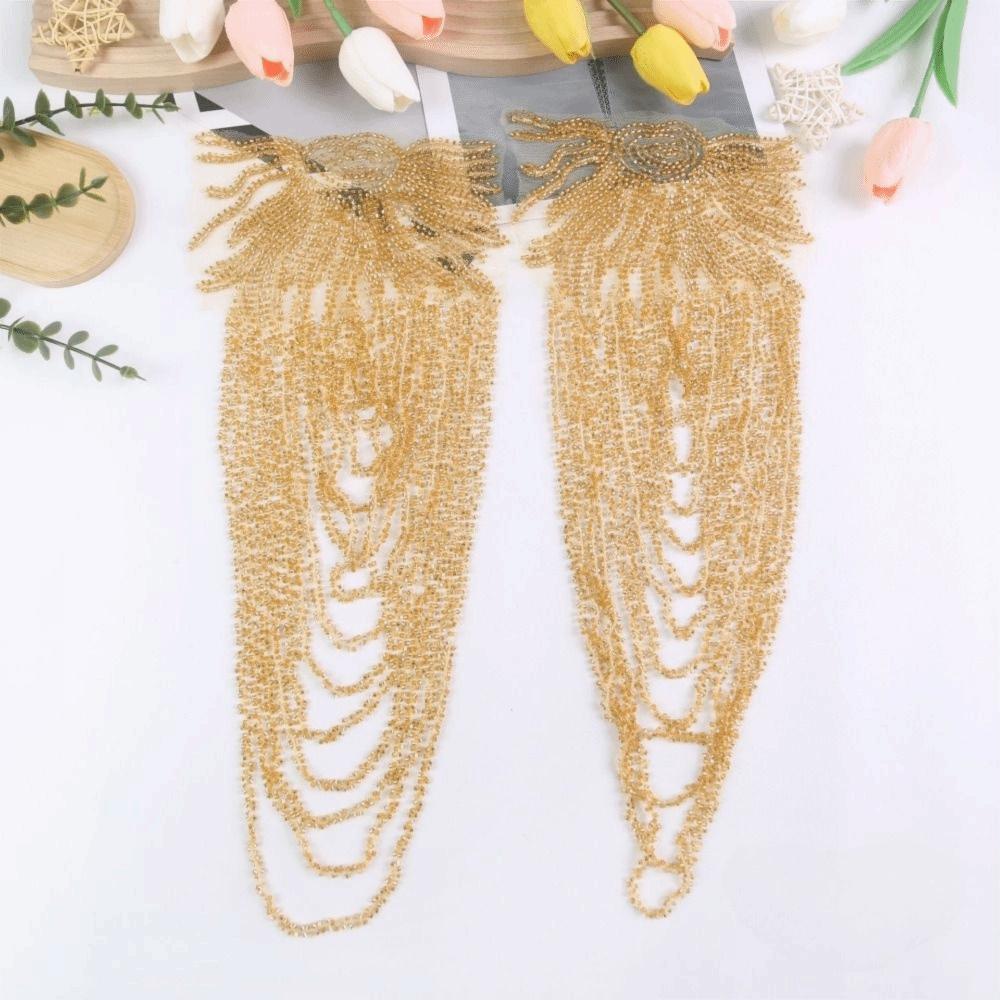 2Pcs DIY Sewing Patch Sequin Shoulder Ornaments Shoulder Applique  Fashion Accessories