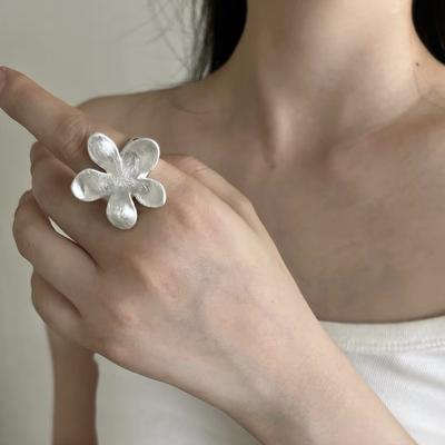 Ins Flower Opening Ring Simple Fashion Versatile Index Finger Ring Niche Temperament High-end Jewelry
