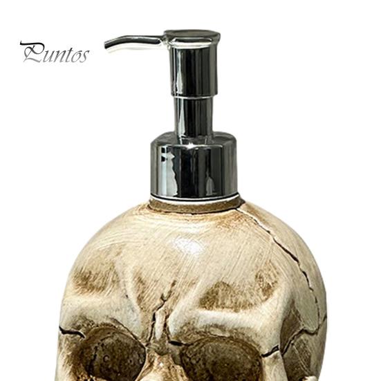 Creativo Stile Gotico Articoli da Toeletta Teschio Dispenser Bottiglia con Pompa, Grande Capacità Vinile Ricaricabile Pompa a Pressione Sapone Liquido Contenitore Lozione,