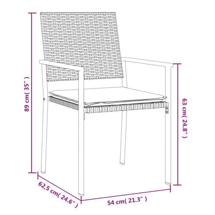 VidaXL Ensemble à manger de jardin 7 pcs coussins résine tressée acier 3187026