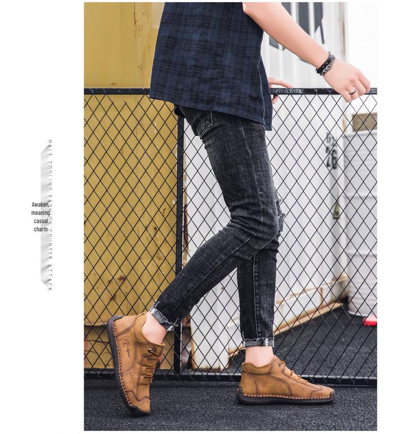 Plus Size Hand-Sewn High-Top Casual Shoes 9932