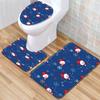 Christmas Toilet Three-Piece Floor Mat Bathroom Three-Piece Carpet Doormat
