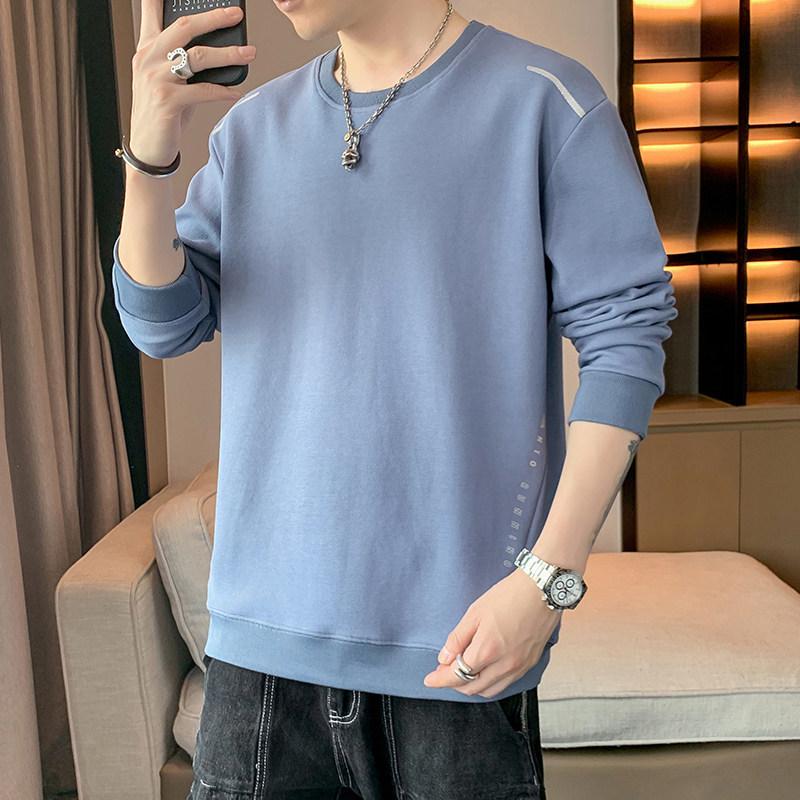 Men's Trendy Loose Fit Hoodie: Spring & Autumn Long Sleeve Pullover with Round Neck
