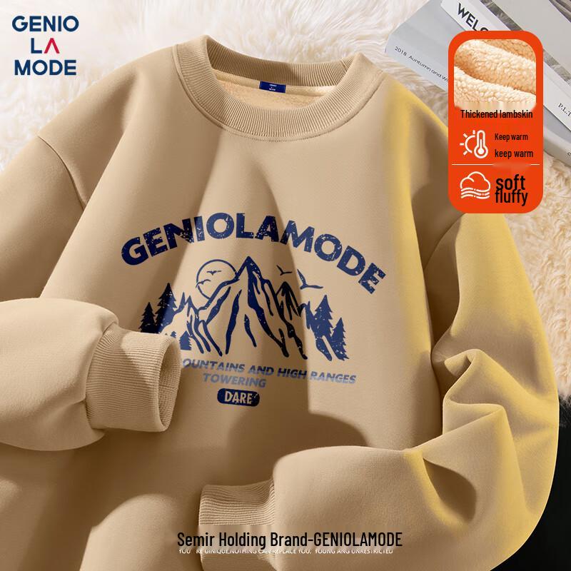 

GENIOLAMODE Men s Heavyweight Sherpa Lined Crewneck Sweatshirt 3XL