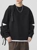 Autumn/Winter American Trend Brand Heavyweight Men's Patchwork Round Neck Long Sleeve Sports Hoodie