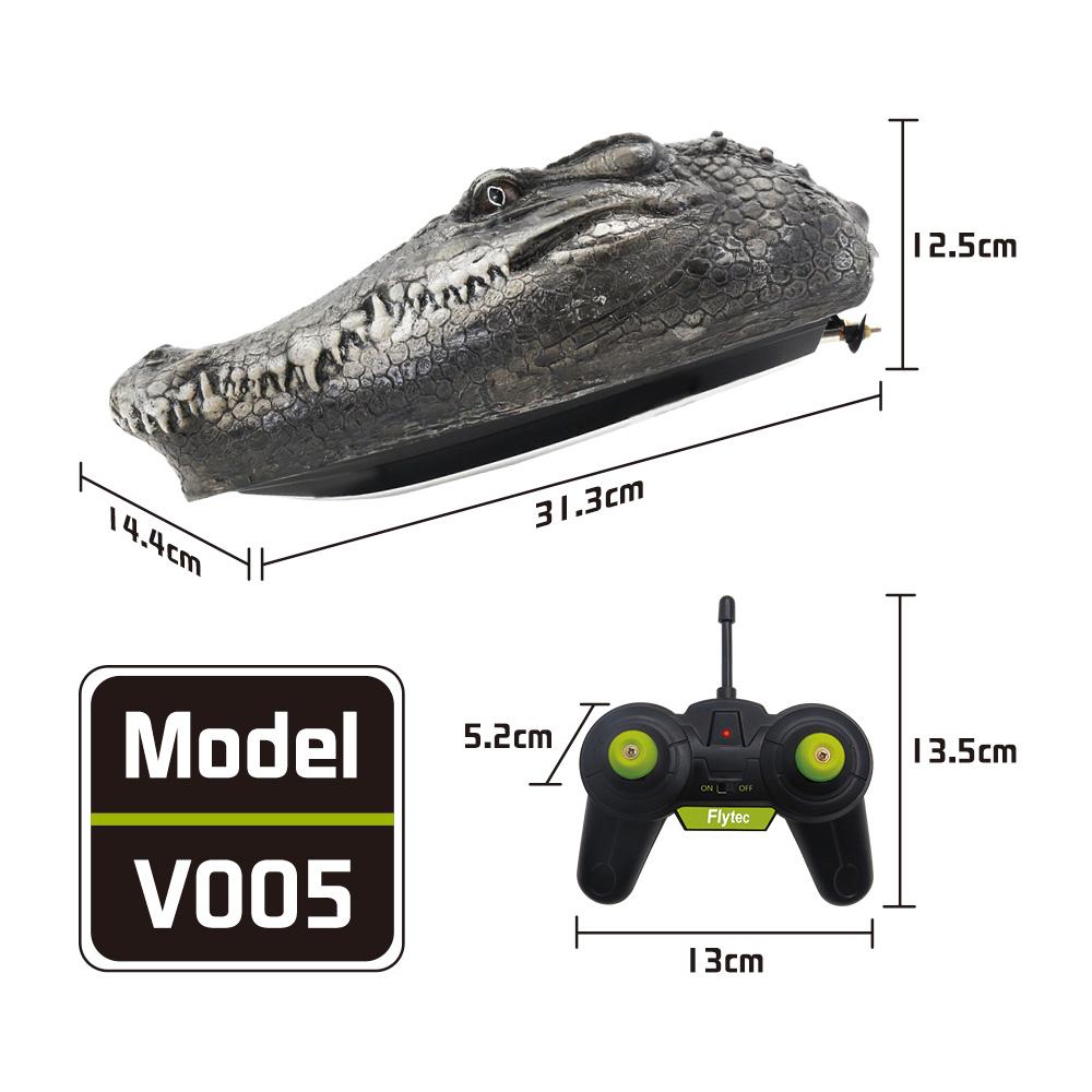 Flytec V005 RC Boat 2.4G Remote Control Electric Racing Boat for Pools with Simulation Crocodile Head Spoof Toy