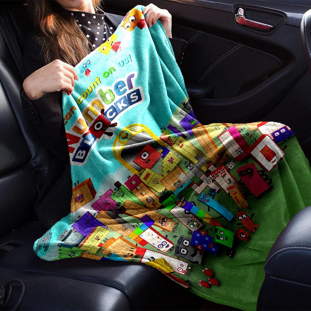 Numberblocks Theme Printed Blanket - Perfect for Couch, Bed, Travel & Outdoor Use | Machine Washable, Cozy & Durable.