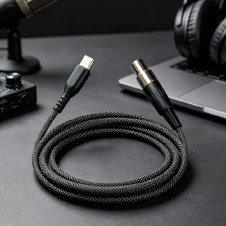 Phone Tablet Laptop Use Headphone Cable, Type C to Mini 3 Pin 150CM Replacement Cord for Home Desk Spare Cord and Daily Travel Carry
