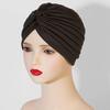 Yoga Hat with Satin Lining Hair Protection Frizz Control Soft Breathable Turban Nightcap High-Elastic Pleated Fabric Turban Hat