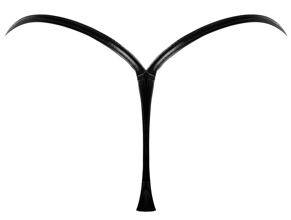 Noir - Sexy Unfastened Thong with Black Straps L/XL