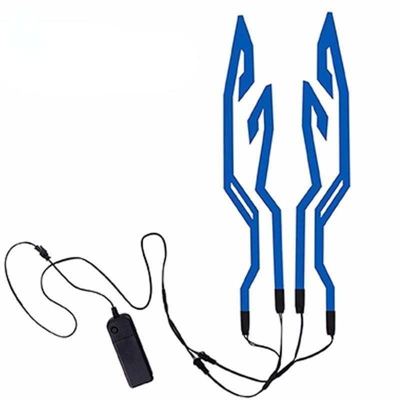 1 Set Waterproof Motorcycle Bike Helmet LED Cold Light Strip EL Sticker 4 Flashing Warning Lights Night Riding Helmet Kit