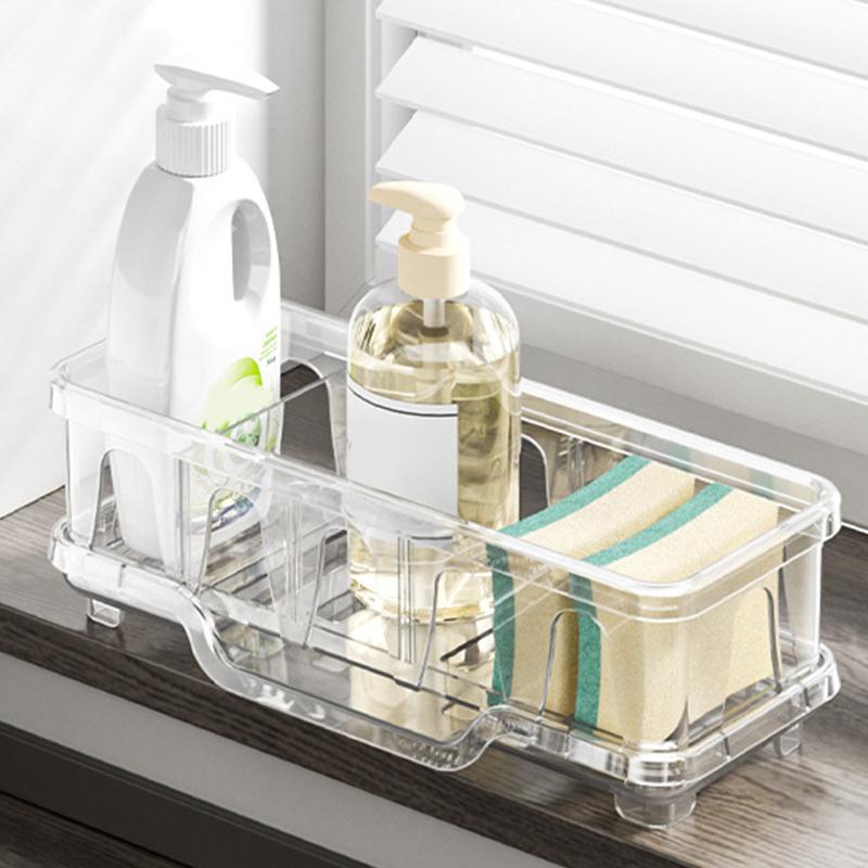 Kitchen Faucet Sink Drain Rack Sponge Holder Bathroom Shampoo Soap Storage Shelf