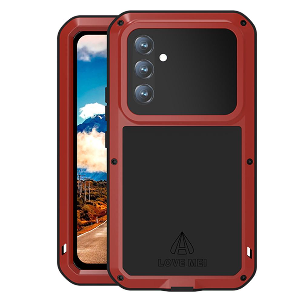 LOVE MEI Für Samsung Galaxy A54 5G Metall+Silikon Handyhülle Vollständige Schutzhülle mit gehärtetem Glas