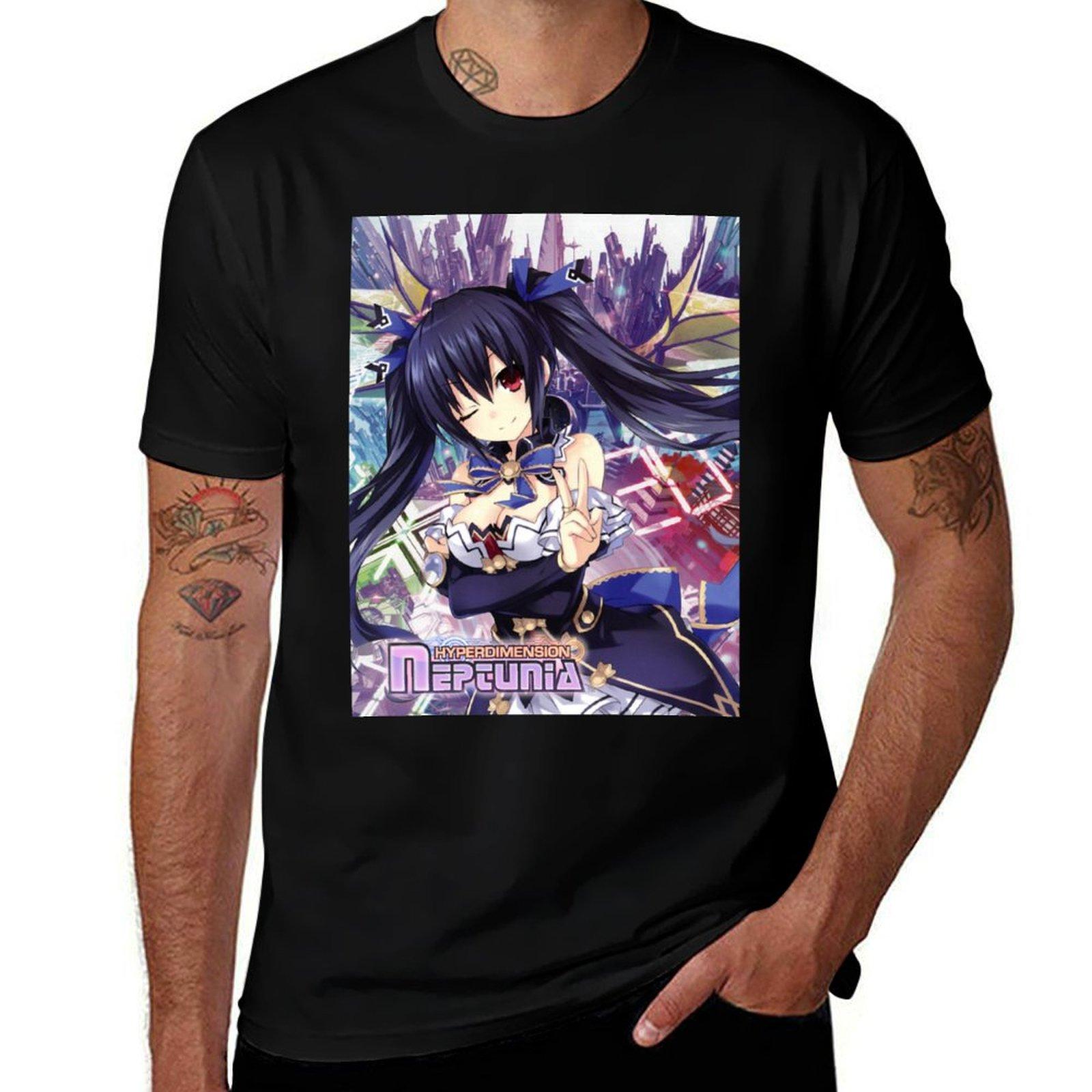 Аниме Hyperdimension Neptunia Noire Футболка смешные костюмы мужская одежда футболки персонализированные футболки мужская футболка 4XL