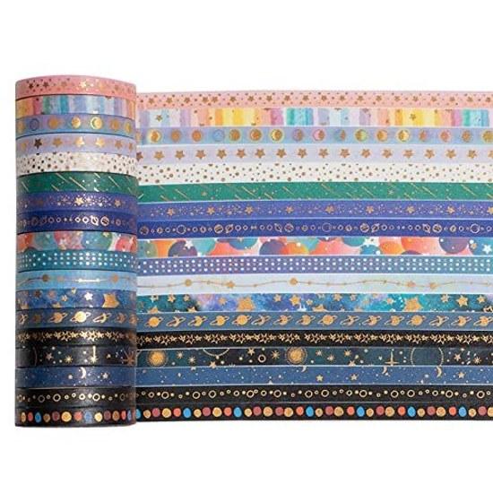 Masking tape 30 pieces set Nebula Washi Starry sky Space Gold foil DIY craft Journal Planner Scrapbook Wrapping Gift decoration