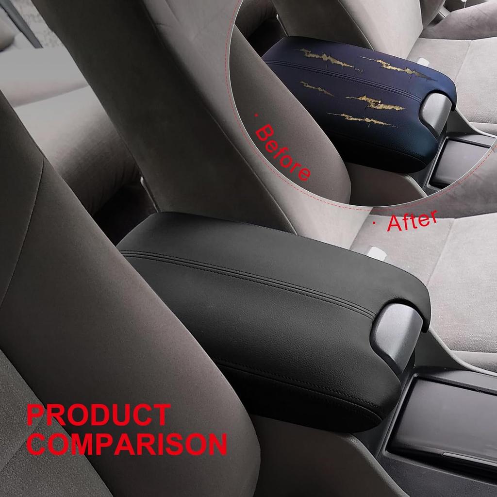cciyu Center Console Armrest Cover Repacement Compatible with 2008 2009 2010 2011 2012 For Honda Accord Auto Leather Suture Console Lid Cover