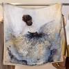 Women's Korean Style Retro Printed Imitation Silk Scarf for Professional and Casual Use