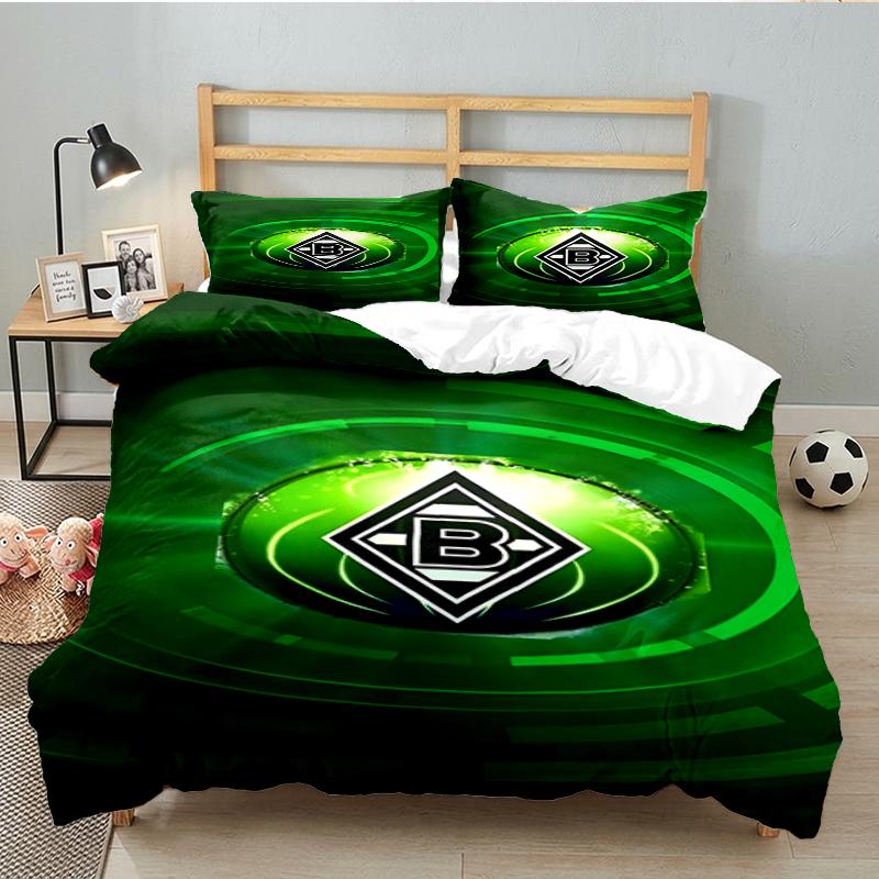 3PCS Monchengladbach Emblem Bedding set,Ideal For1pc Duvet Cover And 2pcs Pillowcases Perfect for Christmas gift,Ideal for Bedroom, Dormitory