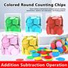 100pcs Plastic Counting Chips Addition Subtraction Operation Board Games Tokens Teaching Tool Colored Round Poker Chips