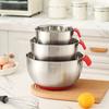 Yousheng Stainless Steel Mixing Bowl with Handle And Pour Spout Metal Nesting Bowl with Non-Slip Bottoms for Kitchen Mix Cook Bake