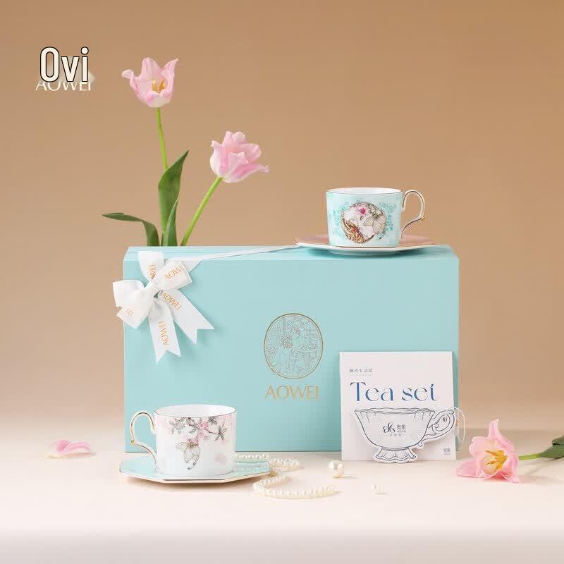 Aowei Jingdezhen Xiangsheng Ceramic Couple Coffee Cup Set