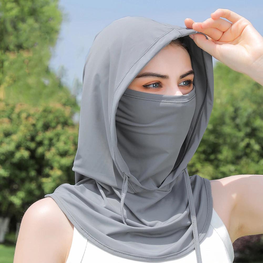 Summer Cycling Mask UV Sun Protection Ice Silk Mask Bike Balaclava Hat Bicycle Scarf Breathable Sport Motorcycle Hooded Mask