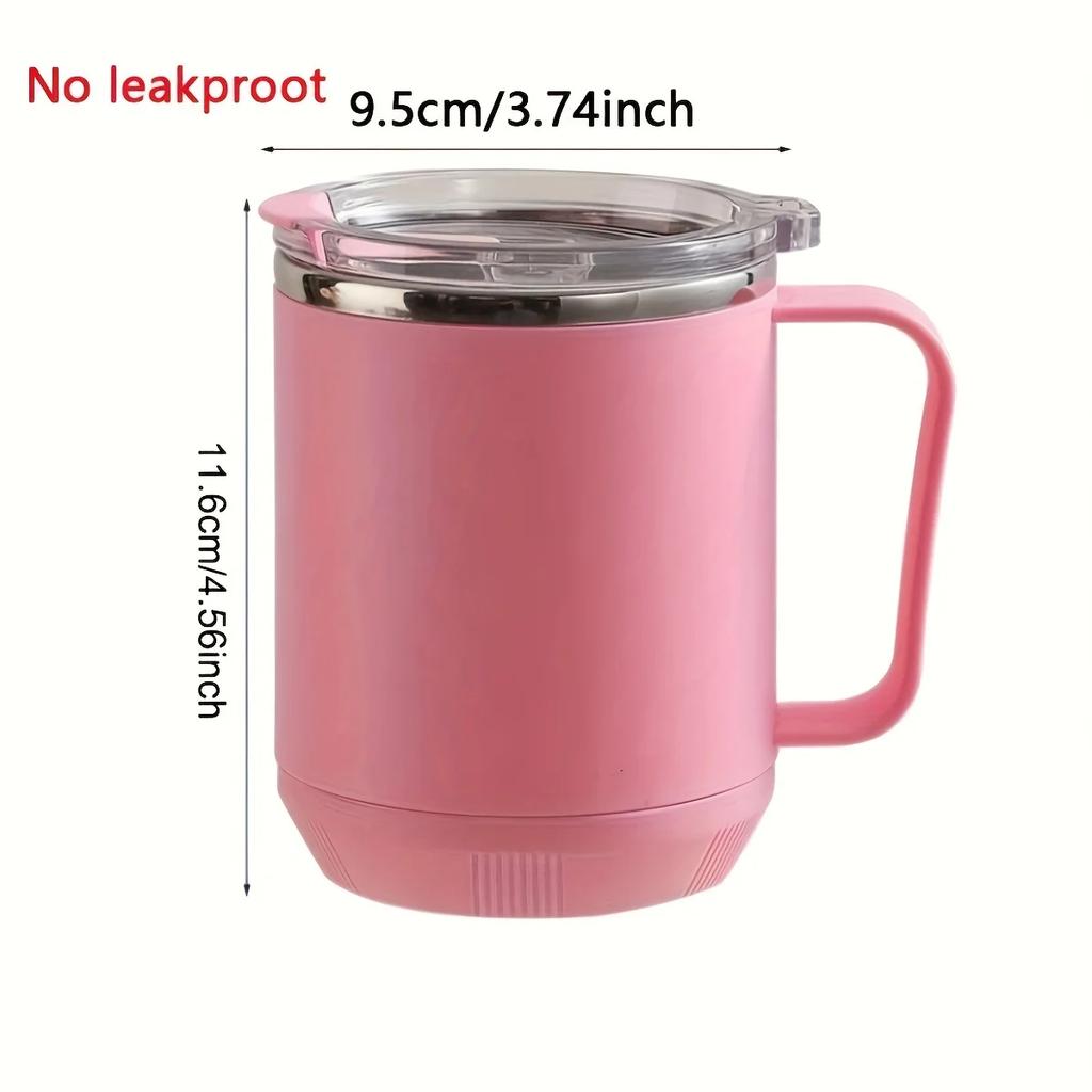 1pc-Coffee cup with handle, 304 stainless steel coffee cup, water cup, summer and winter drinks, gift