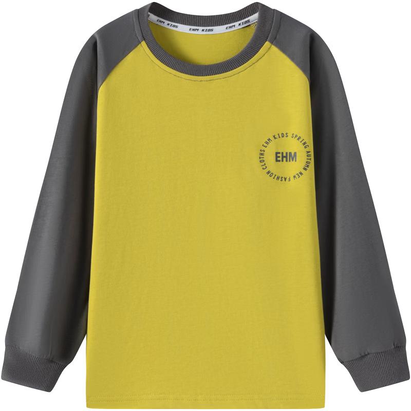 Ham Kids' Boys' Long-Sleeve Pure Cotton Patchwork T-Shirt