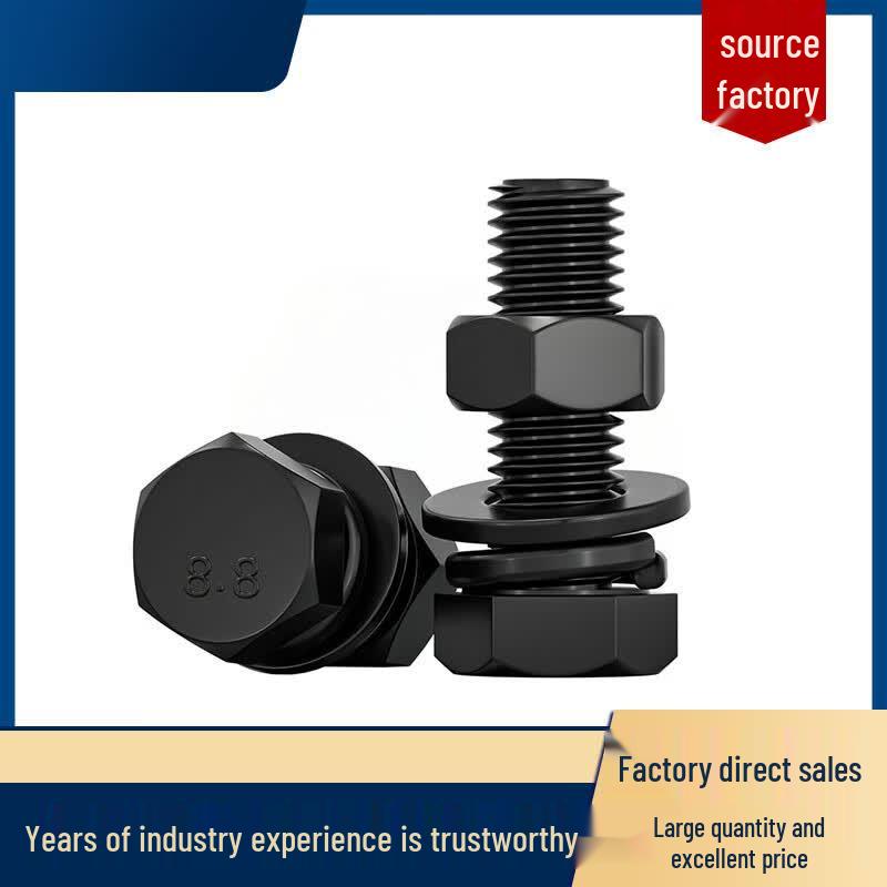 Grade 8.8 Carbon Steel M18x120 Hex Bolt, Nut & Washer Combo Set