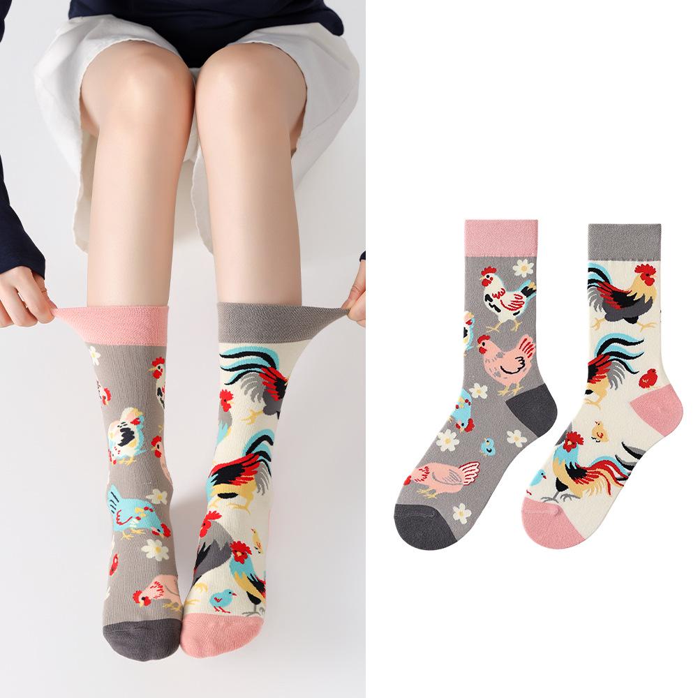 Unisex Trendy Cotton Mid-Calf Socks for Autumn/Winter - Sporty & Casual