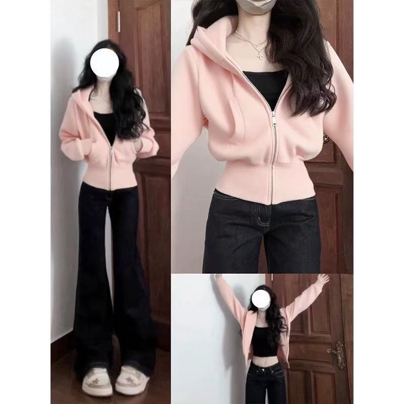 Dark Blue Zip Up Hoodie Jacket