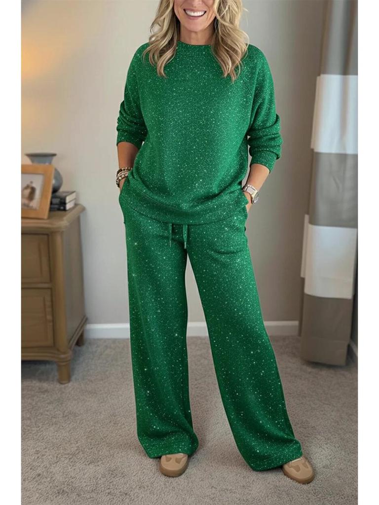 2025 Glittery Hoodie & Pants Set - Shiny Two-piece Outfit for Festivals