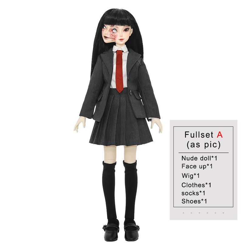 

BJD Doll Two Face 1/4 Mio Full Set Double Emotion Conjoined Horror Anime Doll Professional Makeup ShugaFairy Minifee Human Ghost face up