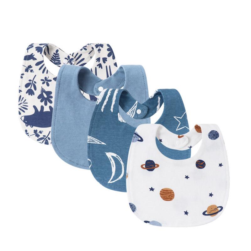 4Pcs-set Baby Bibs Burp Clothes Cartoon Newborn Saliva Towels for Girls Boys Cotton Kids Apron Infant Accessories Toddler Bibs
