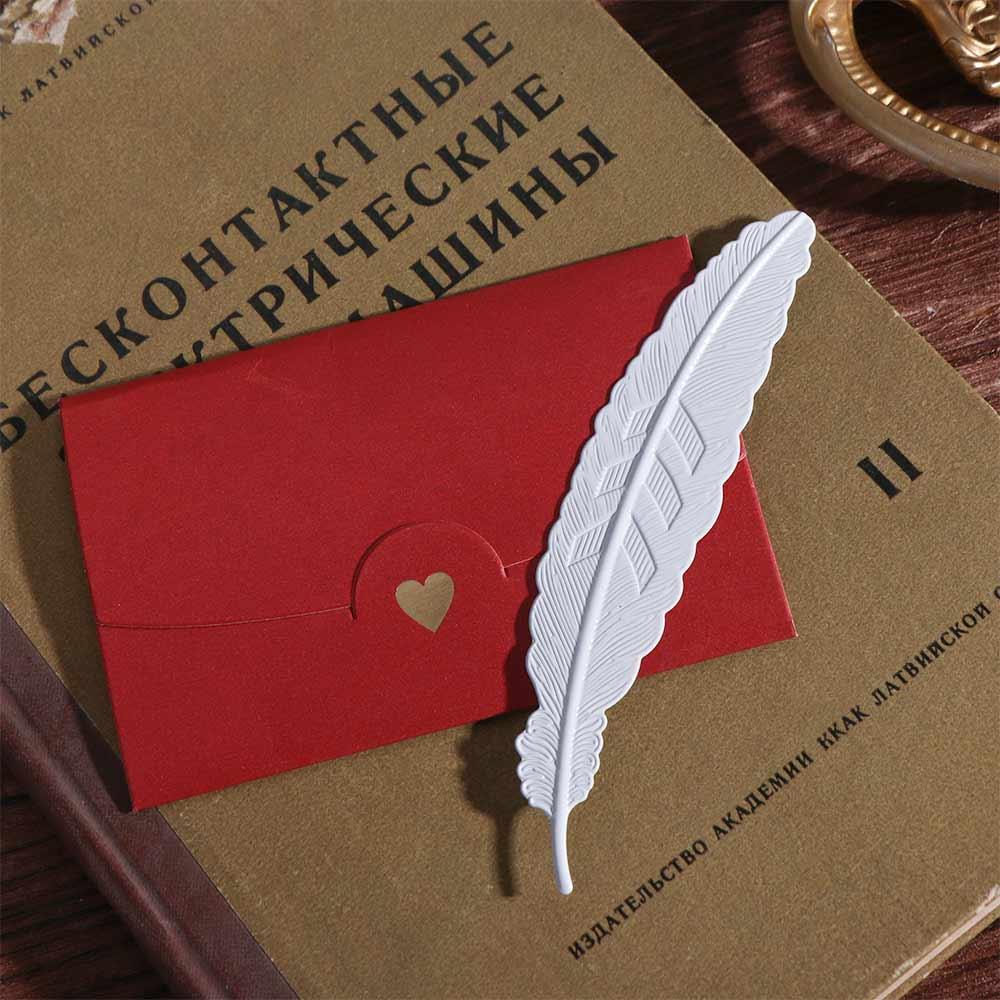 Retro Metal Feather Bookmark Ins Bookmark Feather Pendants Bookmark  Photography Tools