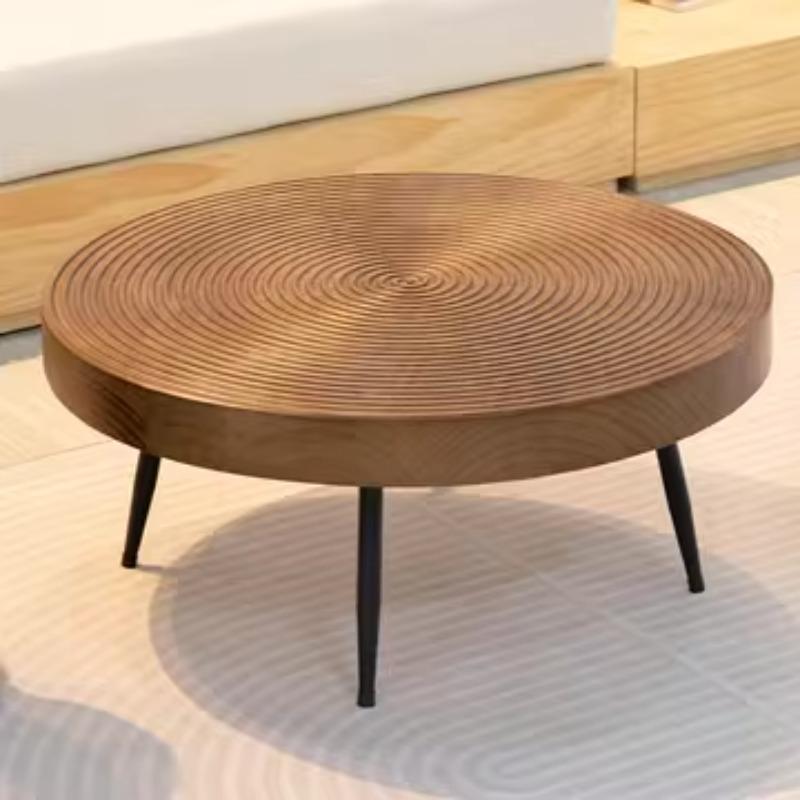 Mini-Kaffeetisch aus Massivholz, Kleiner runder Tisch im Retro-Stil für Wohnzimmer & Fensterbank, Schlichtes Design, Gemütlicher Wohnakzent