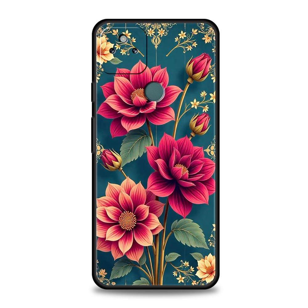 Abstract Plants Flower Phone Case Cover for Google Pixel 10 9 8 7 6 9A 8A 7A 6A Pro Shockproof Soft TPU 9 Pro XL Shell Capas Bag