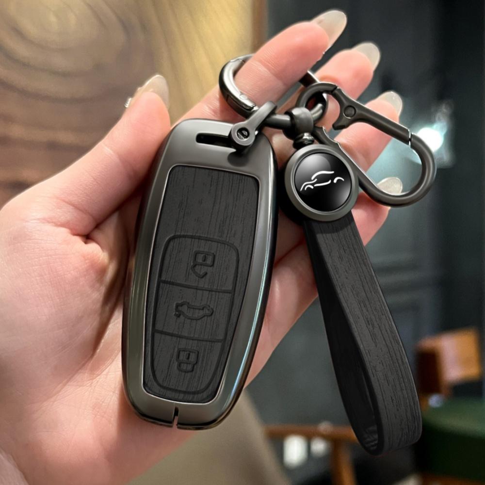 Kovové pouzdro na klíč od auta Obal Shell Fob pro A3 A4 B9 A6 A7 4K A8 E-tron Q5 Q8 C8 D5 SQ8 Příslušenství Taška na ochranu klíče