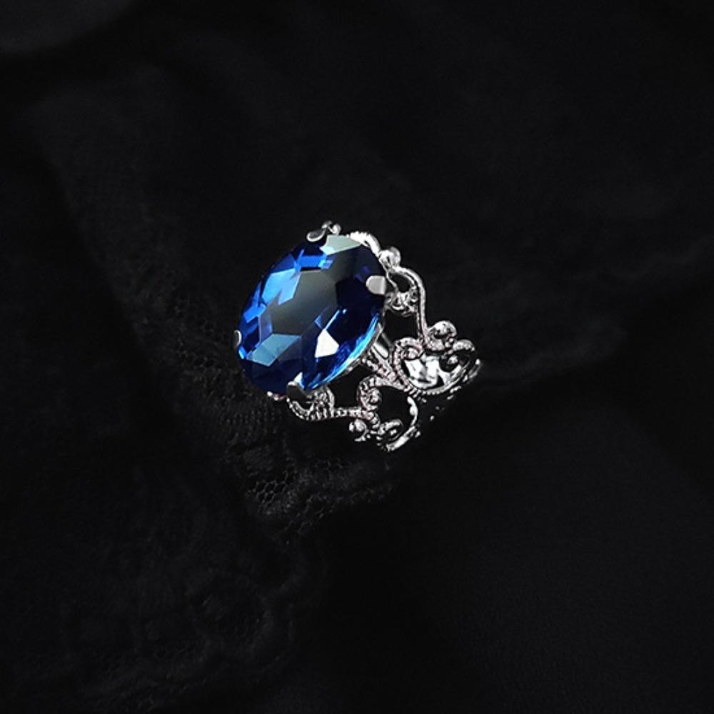 Fashion Classic Sliver Color Hollowed-out Baroque Crystal Cocktail Ring Opening Rings for Women Men Luxury Charm Jewelry Gifts