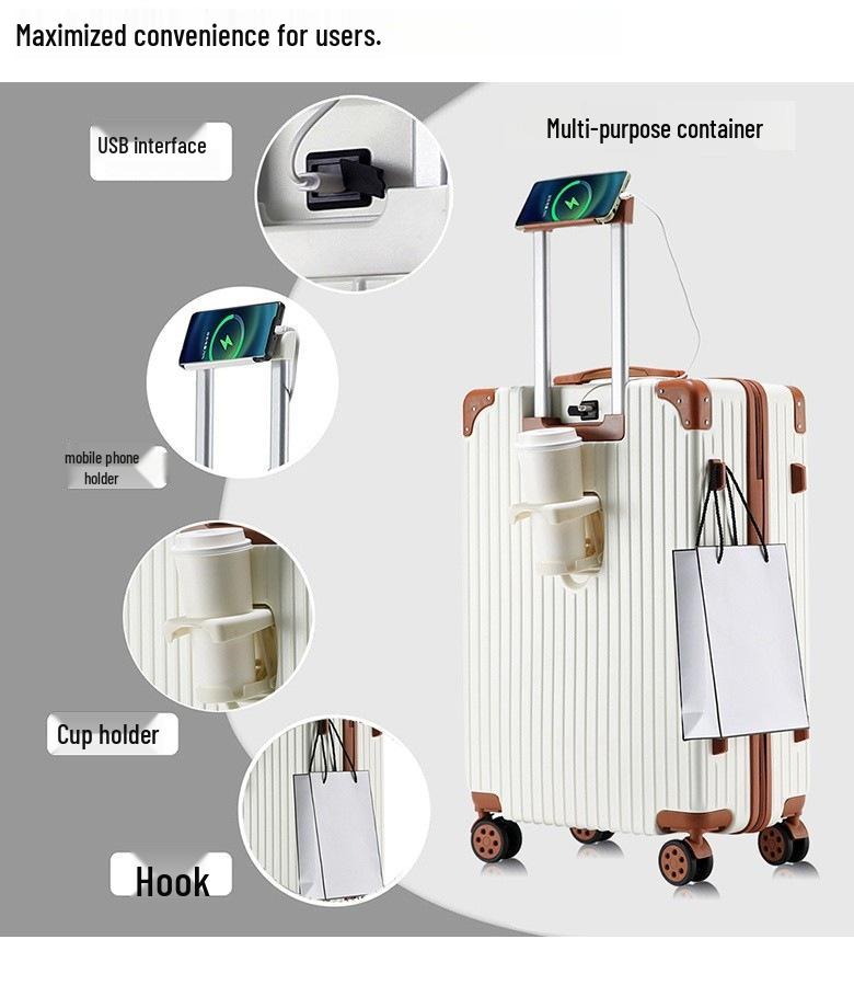 Fashionable 20-Inch Multifunctional Cabin Trolley Case for Men and Women - Parent-Child Travel Suitcase