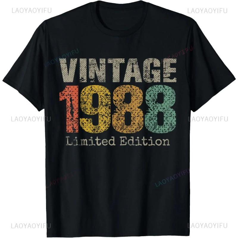 Vintage  Limited Edition 37th Birthday Gifts 37 Year Old T-Shirt Mens Clothing Short Sleeve Custom T-Shirt Camiseta