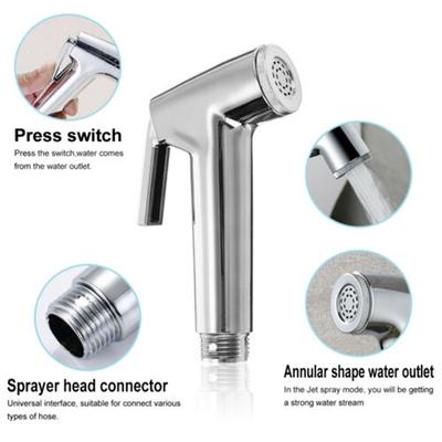 Chrom Bidet Spray Wasserhahn Hygienische Toilette Dusche Kopf Schlauch Badezimmer Spülung