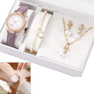 Practical Watch and Jewelry Set Elegant Alloy Accessories Watch and Jewelry Collection Perfect for Women Daily Outfit
