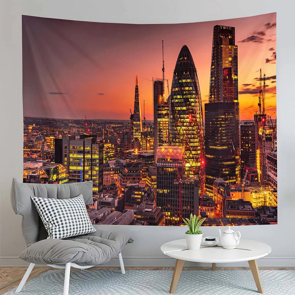 London Big Ben Tapestry Night City View Tapestry Westminster Bridge Tapestry Home Living Room Bedroom Wall Modern Art Tapestries
