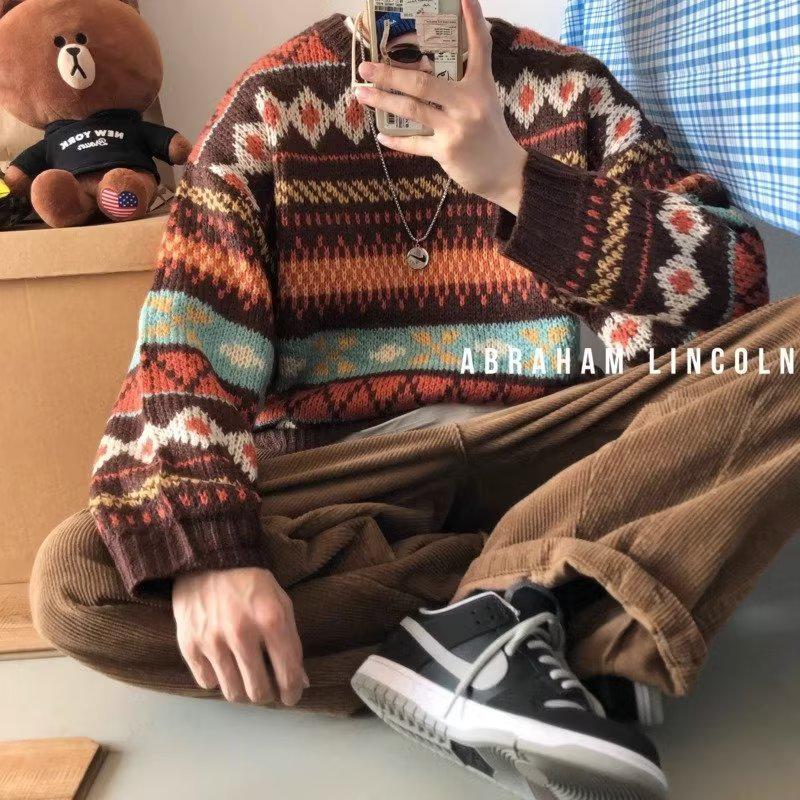 Unisex Lässiger Lockerer Pullover mit Herbst-Gänseblümchen-Muster